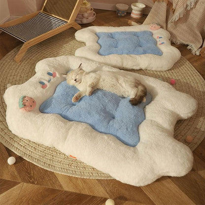 Strawberry Bear Cat Mat Bed — Soft & Cozy Sleeping Pad for Cats