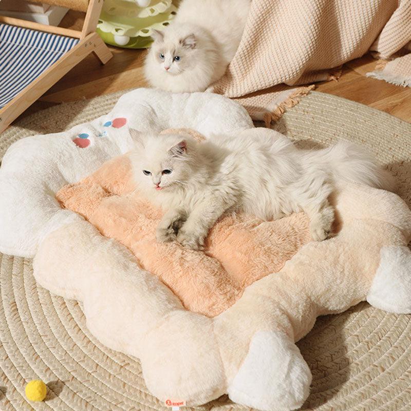 Strawberry Bear Cat Mat Bed — Soft & Cozy Sleeping Pad for Cats