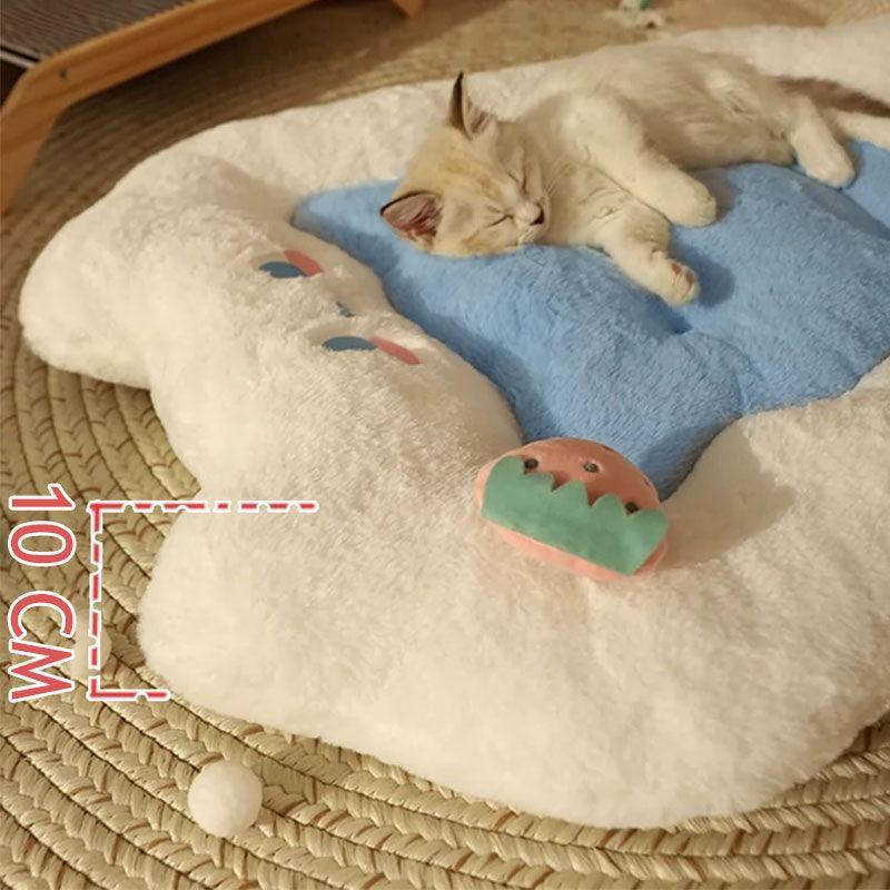 Strawberry Bear Cat Mat Bed — Soft & Cozy Sleeping Pad for Cats