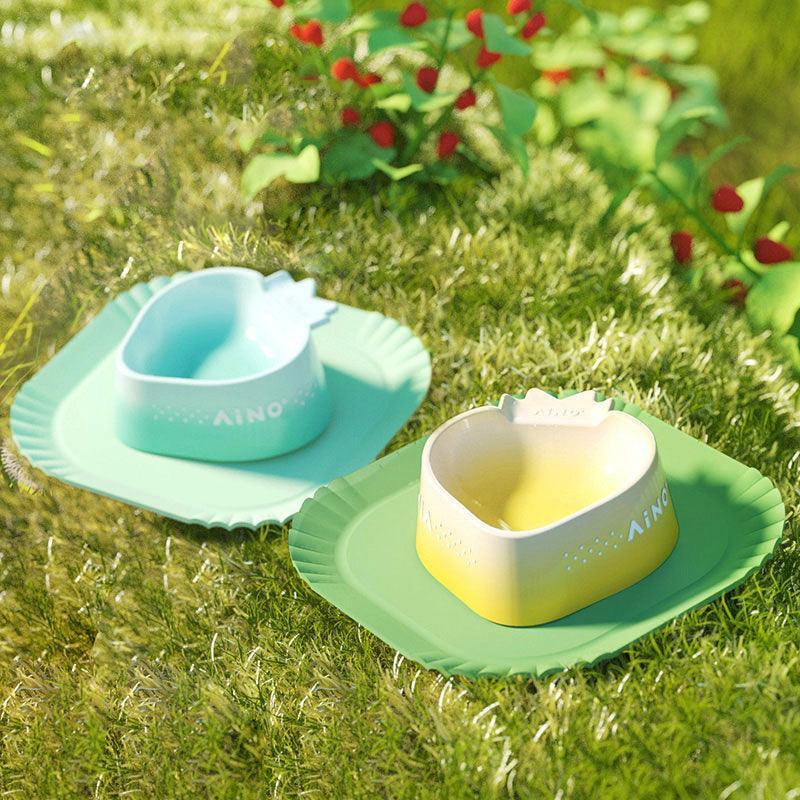 Cute Strawberry-Shaped Cat Food Dish, Anti-Spill & Easy to Clean -KtKitty